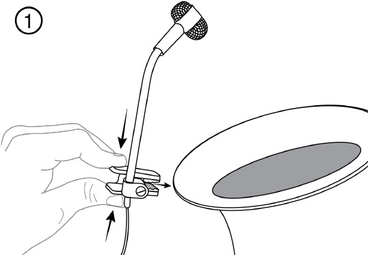 Shure - PGA98H - Het apparaat monteren - Stap 1 - Bevestig aan een object Het apparaat monteren - Stap 1 - Bevestig aan een object