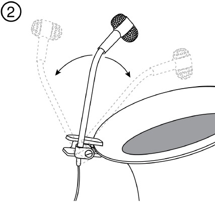 Shure - PGA98H - Het apparaat monteren - Stap 2 - Richt het apparaat Het apparaat monteren - Stap 2 - Richt het apparaat