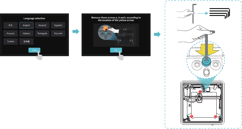 Creality - K1 Max - Het product installeren - Stap 3 Het product installeren - Stap 3