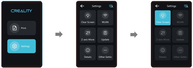 Creality - HALOT-SKY - Instellingeninterface - Deel 2 Instellingeninterface - Deel 2