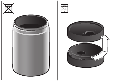 Bosch - BCM8450UC - Onderhoud en dagelijkse reiniging - Melkcontainer reinigen Onderhoud en dagelijkse reiniging - Melkcontainer reinigen