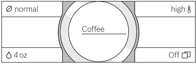 Bosch - BCM8450UC - Drank aanpassen - Stap 1 - Draai aan de bedieningsring Drank aanpassen - Stap 1 - Draai aan de bedieningsring
