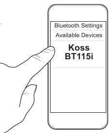 Koss - BT115i - Bluetooth-verbinding Bluetooth-verbinding