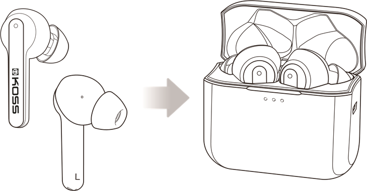 Koss - TWS150i - Uitschakelen Uitschakelen