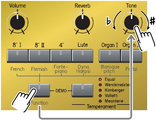 Roland - C-230 - De toonhoogte van een ander instrument aanpassen (Stemmen) De toonhoogte van een ander instrument aanpassen (Stemmen)