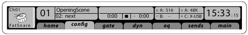 Behringer - X32 - Hoofddisplaygebied Hoofddisplaygebied