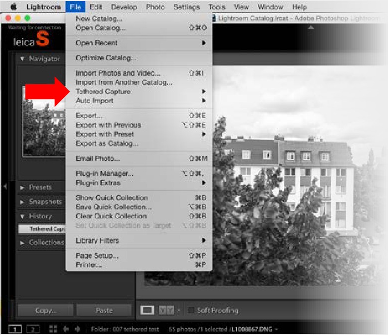 Leica - S3 - TETHERED SHOOTING - ADOBE PHOTOSHOP - Stap 1 TETHERED SHOOTING - ADOBE PHOTOSHOP - Stap 1