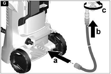 Kärcher - K2 Power Control - Aansluiting op de waterleiding Aansluiting op de waterleiding