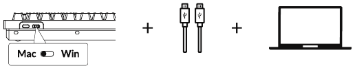 Keychron - C1 Pro - Schakel over naar het juiste systeem Schakel over naar het juiste systeem