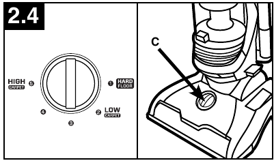 Hoover - UH71250 - TAPIJTHOOGTEVERSTELLING TAPIJTHOOGTEVERSTELLING