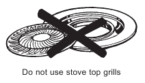 Gebruik geen grill op uw gasfornuis.