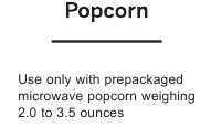 Foto van het bedieningspaneel van de magnetron dat laat zien waar de Popcorn-knop zich bevindt