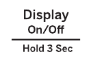 Foto van het bedieningspaneel van de magnetron dat laat zien waar de Display aan/uit-knop zich bevindt