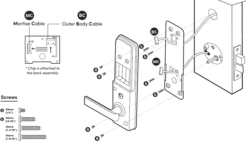 igloohome - Smart Mortise - Installatie - Stap 4 - Binnenkant installeren Installatie - Stap 4 - Binnenkant installeren