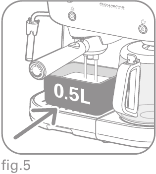Rowenta - PERFECTO COMBI - Spoelen voor het eerste gebruik - Stap 5 Spoelen voor het eerste gebruik - Stap 5