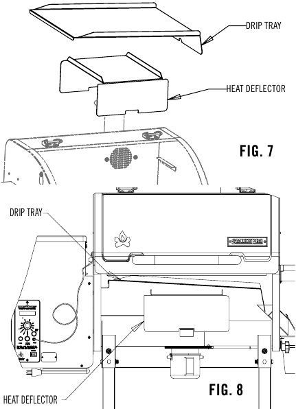 Camp - SMOKE PRO PG24XT - Deflector en druppelbak installeren Deflector en druppelbak installeren