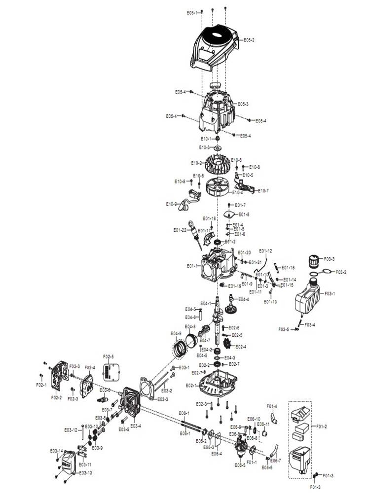 PowerSmart - DB8602C - ONTPLOFTE TEKENING MOTOR EN ONDERDELENLIJST - DEEL 1 ONTPLOFTE TEKENING MOTOR EN ONDERDELENLIJST - DEEL 1