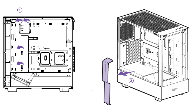 NZXT - H5 ELITE - KABELBALK VERWIJDEREN KABELBALK VERWIJDEREN