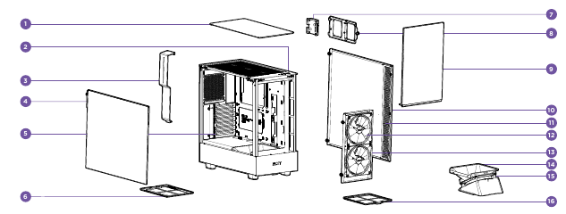 NZXT - H5 ELITE - UITGEKLAPTE WEERGAVE UITGEKLAPTE WEERGAVE