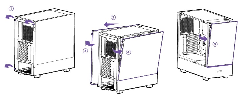 NZXT - H5 ELITE - PANEEL VERWIJDEREN PANEEL VERWIJDEREN