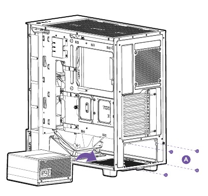 NZXT - H5 ELITE - VOEDING INSTALLEREN VOEDING INSTALLEREN