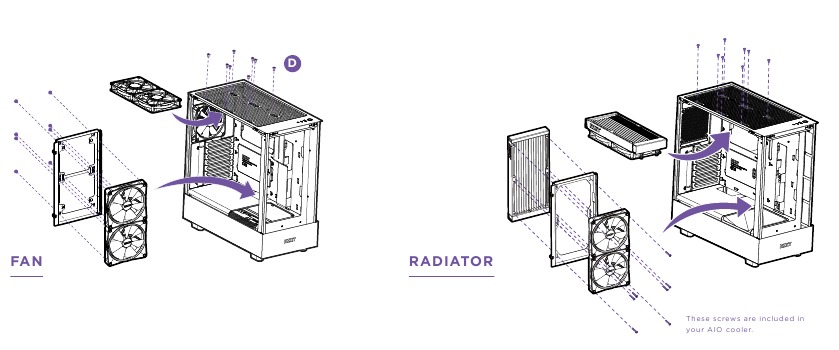 NZXT - H5 FLOW - VENTILATOR- & RADIATORINSTALLATIE VENTILATOR- & RADIATORINSTALLATIE