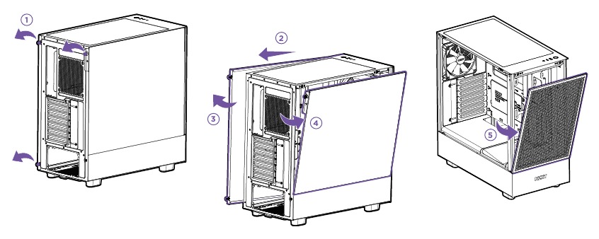NZXT - H5 FLOW - PANEEL VERWIJDEREN PANEEL VERWIJDEREN