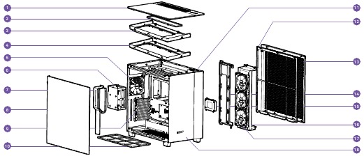 NZXT - H9 ELITE - UITGEKLAPTE WEERGAVE UITGEKLAPTE WEERGAVE