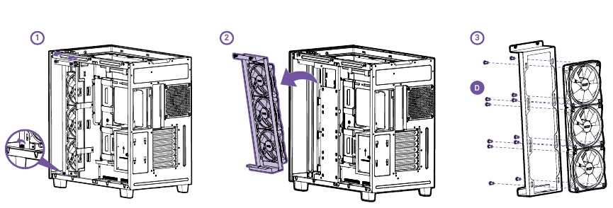 NZXT - H9 ELITE - INSTALLATIE VENTILATOR & RADIATOR - Stap 3 INSTALLATIE VENTILATOR & RADIATOR - Stap 3