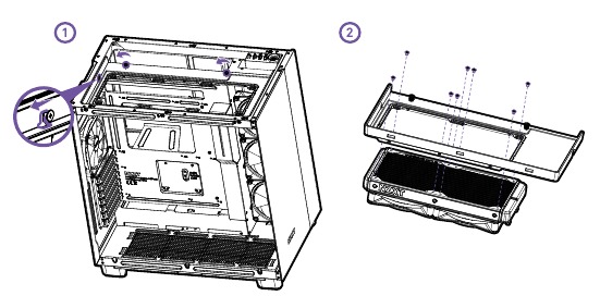 NZXT - H9 ELITE - INSTALLATIE VENTILATOR & RADIATOR - Stap 5 INSTALLATIE VENTILATOR & RADIATOR - Stap 5