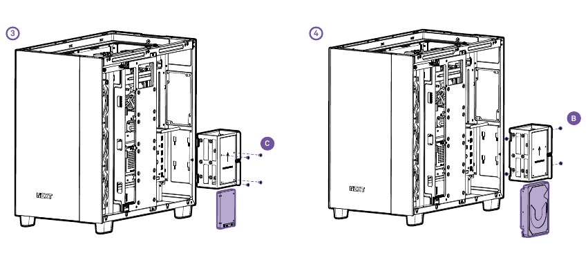 NZXT - H9 ELITE - INSTALLATIE HDD-SCHIJF - Stap 2 INSTALLATIE HDD-SCHIJF - Stap 2