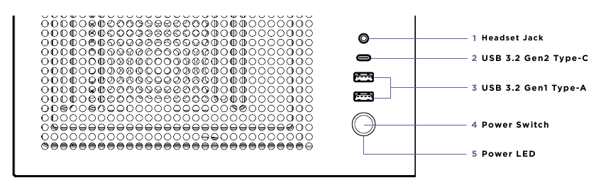 NZXT - H9 FLOW - KNOPPEN EN I/O KNOPPEN EN I/O