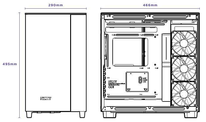 NZXT - H9 FLOW - SPELINGEN EN SPECIFICATIES SPELINGEN EN SPECIFICATIES