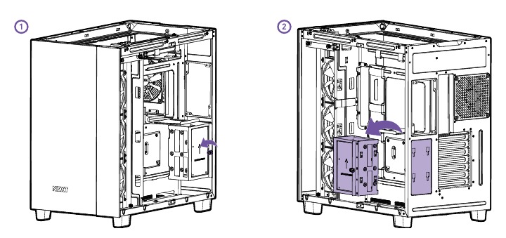 NZXT - H9 FLOW - HDD DRIVE INSTALLATIE - Stap 1 HDD DRIVE INSTALLATIE - Stap 1