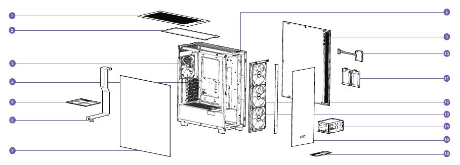 NZXT - H7 ELITE - UITGEKLAPTE WEERGAVE UITGEKLAPTE WEERGAVE