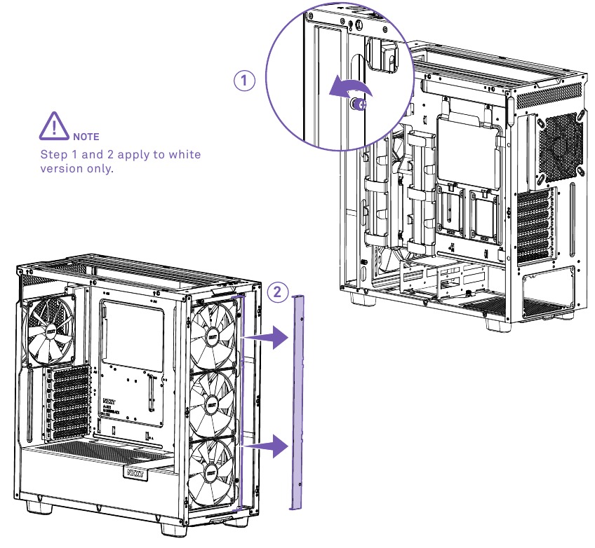 NZXT - H7 ELITE - VENTILATOR- & RADIATORINSTALLATIE - STAP 1 VENTILATOR- & RADIATORINSTALLATIE - STAP 1