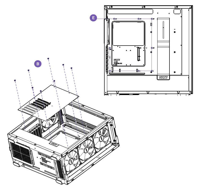 NZXT - H7 ELITE - MOEDERBORDINSTALLATIE MOEDERBORDINSTALLATIE