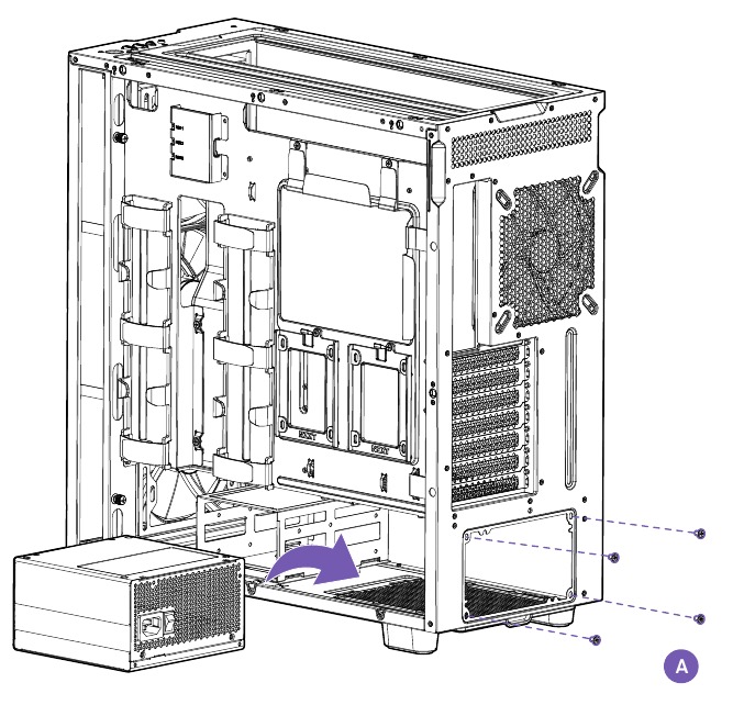 NZXT - H7 ELITE - VOEDING INSTALLEREN VOEDING INSTALLEREN