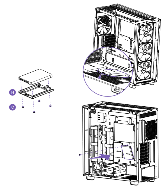 NZXT - H7 ELITE - SSD-SCHIJF INSTALLATIE SSD-SCHIJF INSTALLATIE