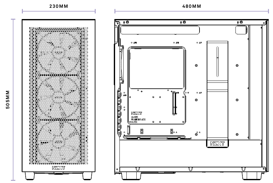 NZXT - H7 FLOW RGB - SPELINGEN EN SPECIFICATIES SPELINGEN EN SPECIFICATIES
