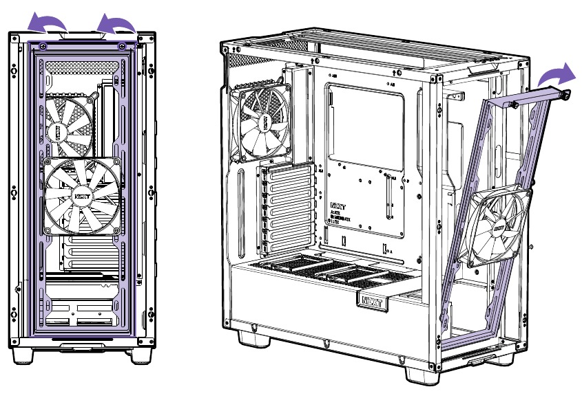 NZXT - H7 FLOW RGB - VENTILATOR- EN RADIATEURINSTALLATIE - Stap 1 VENTILATOR- EN RADIATEURINSTALLATIE - Stap 1