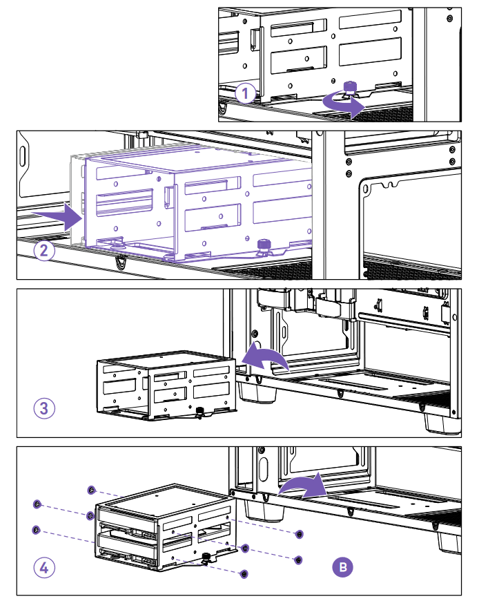 NZXT - H7 FLOW RGB - HDD-STATION INSTALLEREN HDD-STATION INSTALLEREN