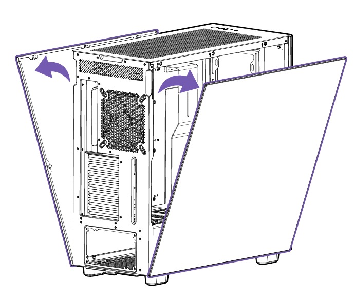 NZXT - H7 FLOW RGB - PANEEL VERWIJDEREN - Stap 1 PANEEL VERWIJDEREN - Stap 1