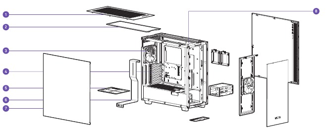 NZXT - H7 - UITGEKLAPTE WEERGAVE - Deel 1 UITGEKLAPTE WEERGAVE - Deel 1