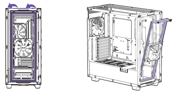 NZXT - H7 - VENTILATOR- EN RADIATORINSTALLATIE - Stap 1 VENTILATOR- EN RADIATORINSTALLATIE - Stap 1