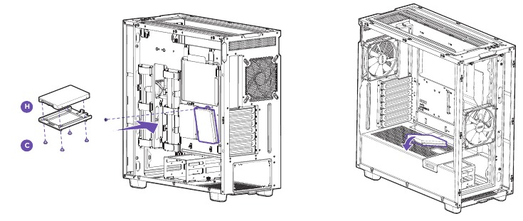 NZXT - H7 - SSD-SCHIJFINSTALLATIE SSD-SCHIJFINSTALLATIE