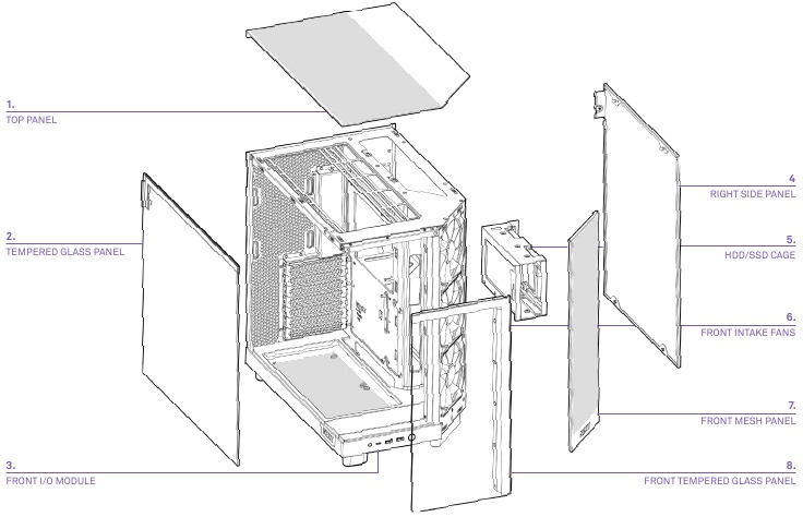 NZXT - H6 Serie - UITGEKLAPTE WEERGAVE UITGEKLAPTE WEERGAVE