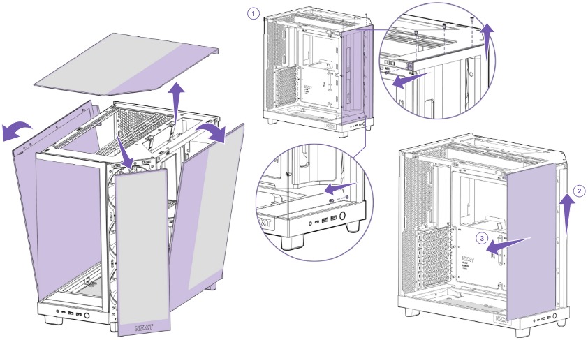 NZXT - H6 Serie - PANEELVERWIJDERING PANEELVERWIJDERING