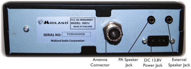Midland - 9001z - Functies en bedieningselementen - Bedieningselementen op het achterpaneel Functies en bedieningselementen - Bedieningselementen op het achterpaneel