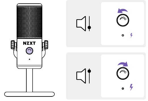 NZXT - Capsule Mini - BELANGRIJKSTE BEDIENINGSELEMENTEN - HEADSETVOLUME BELANGRIJKSTE BEDIENINGSELEMENTEN - HEADSETVOLUME